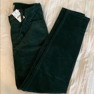 JCrew Green Velvet Pants